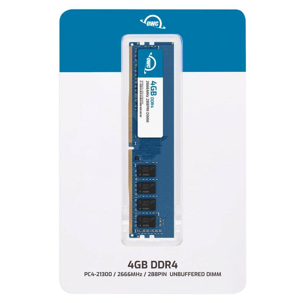 OWC  
4GB DDR4  
2666MHz / 288PIN UNBUFFERED DIMM  
PC4-21300 / 2666MHz / 288PIN