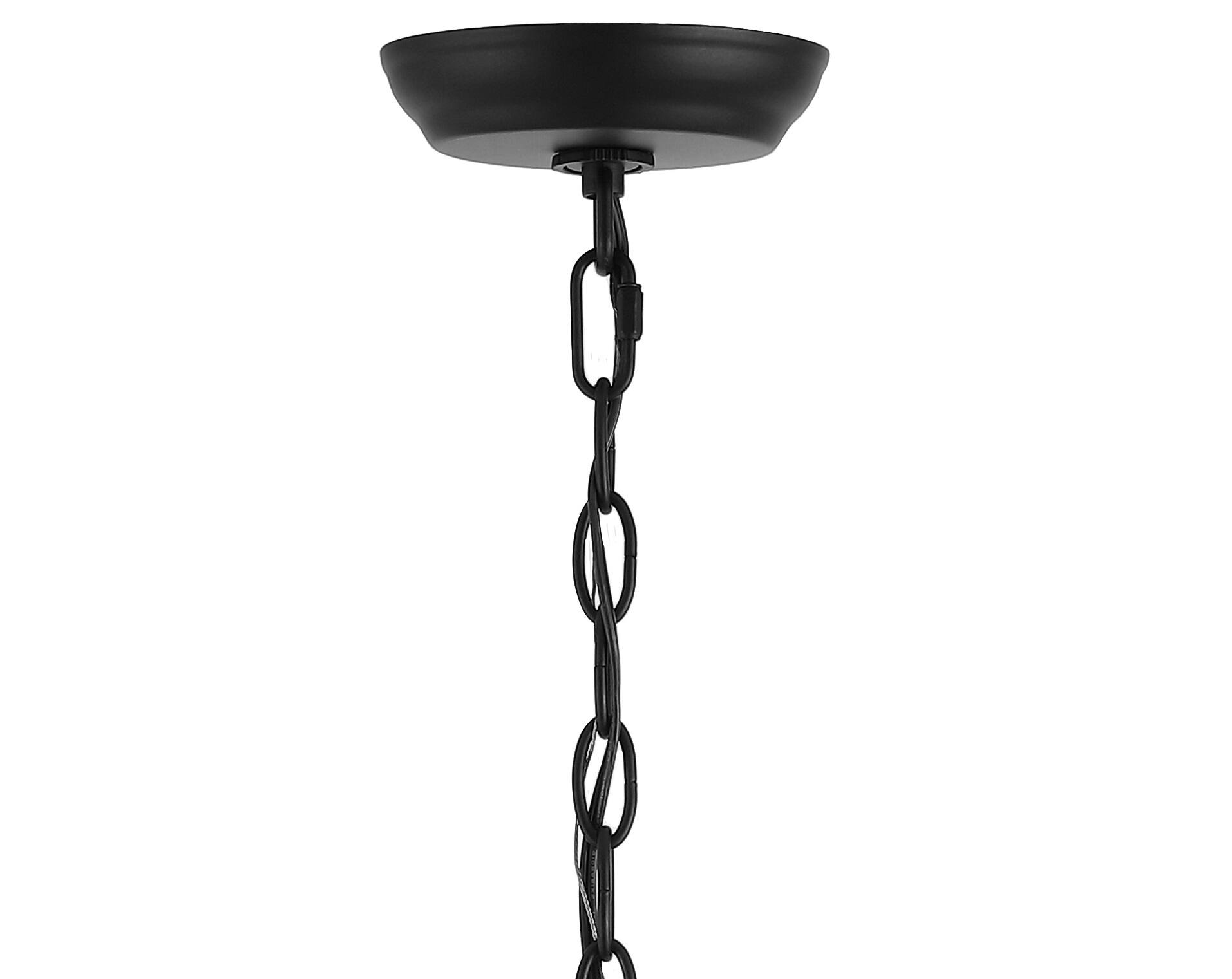 Alt View 5. Jonathan Y - Oberto 28" 8-Light Iron Classic Industrial Ring LED Chandelier, Oil Rubbed Bronze - Oil Rubbed Bronze.