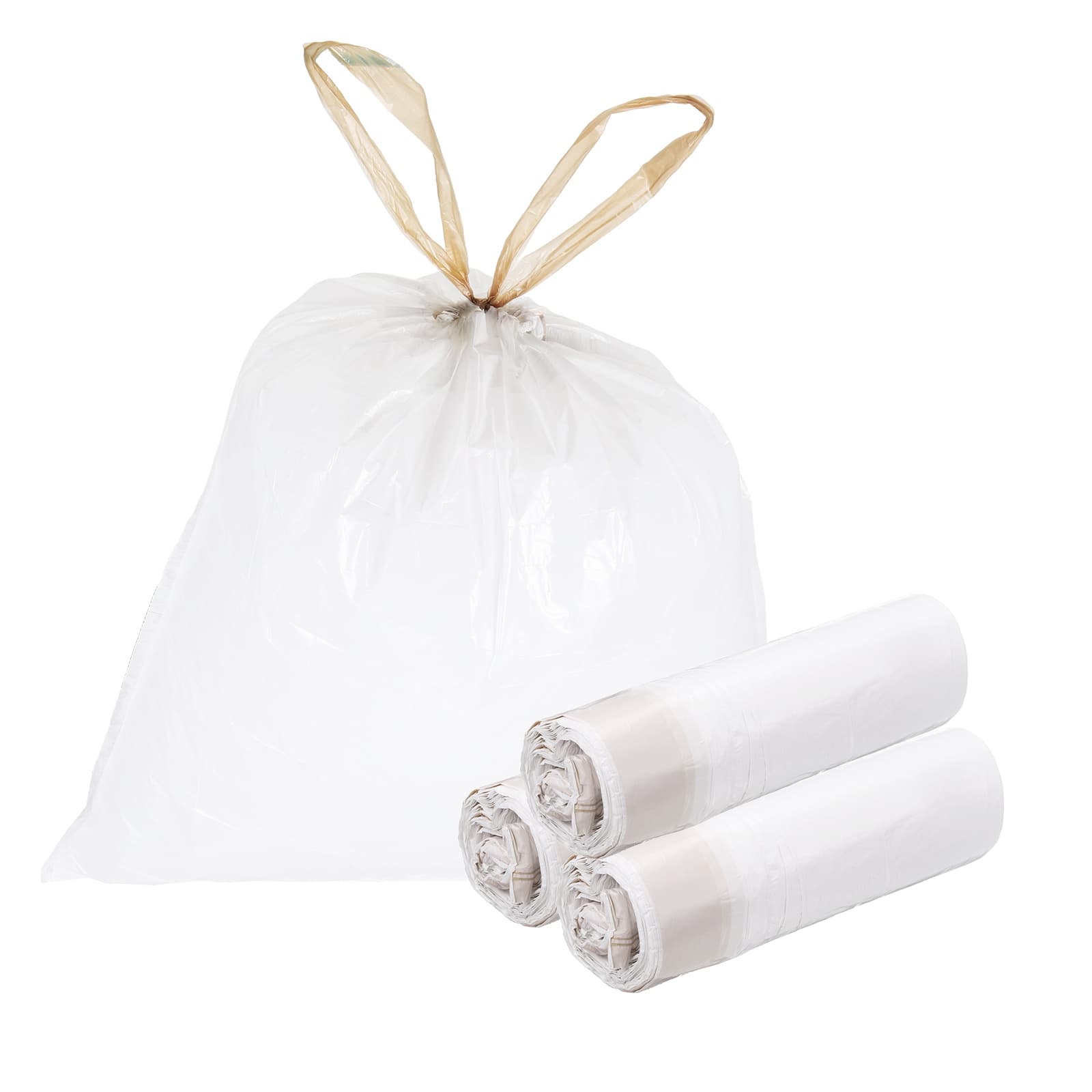 "Unique Bargains - 50pcs Trash Bags with Drawstring, 6.7 Gallon 22"" Unscented Bathroom Bin Liners for Home Office Kitchen - Champagne Gold" price history on PriceWatchPro