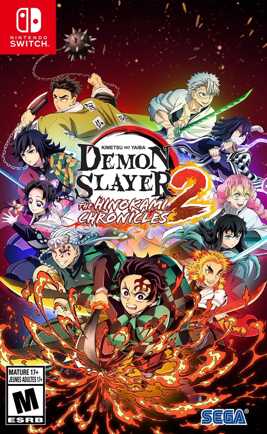 Nintendo Switch A KIMETSU NO YAIBA DEMON SLAYER 2 THE HINOKAMI CHRONICLES MATURE 17+ JEUNES ADULTES 11+ M ESRB SEGA