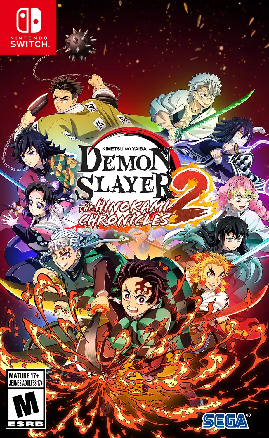 Nintendo Switch A KIMETSU NO YAIBA DEMON SLAYER 2 THE HINOKAMI CHRONICLES MATURE 17+ JEUNES ADULTES 11+ M ESRB SEGA - M (Mature 17+)