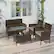 Alt View 4. Costway - 4 PCS Patio Furniture Set with Washable Cushions and Tempered Glass Coffee Table - Mix Brown + Grey.