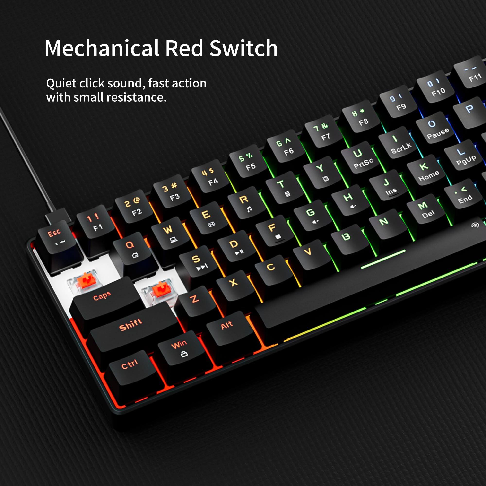 Mechanical Red Switch  
Quiet click sound, fast action with small resistance.