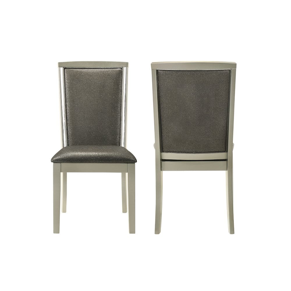 New Classic Furniture - Lumina Wood Dining Chair in Silver (Set of 2) - Gray