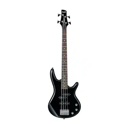Front. Ibanez - Ibanez GSRM 4-String Bass Guitar, Right Handed, Black - Black.