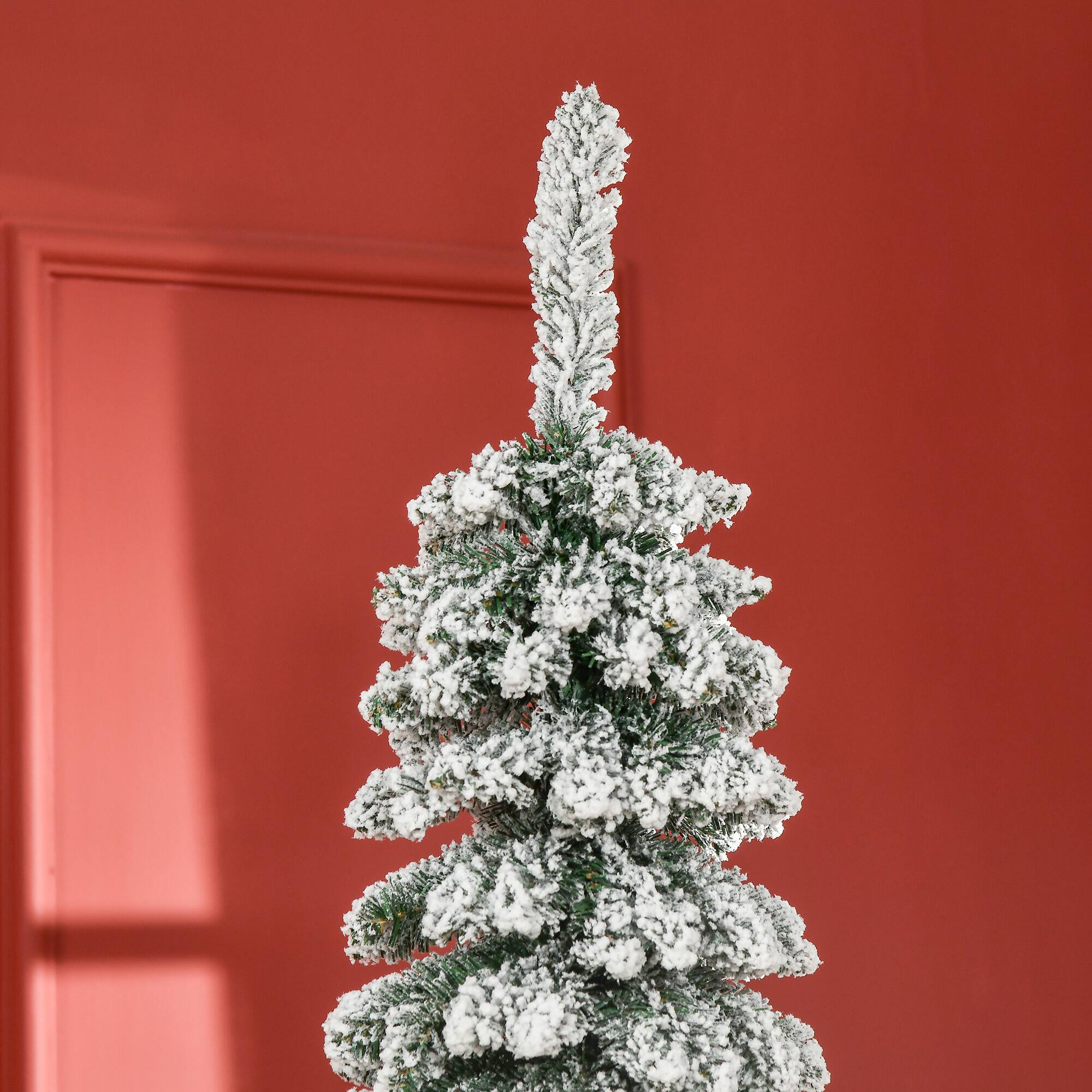 Alt View 7. Homcom - Tall Unlit Slim Pencil Xmas Tree - Green.