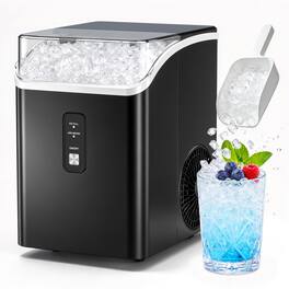 Electactic - Portable Countertop Nugget Ice Maker 35 lbs/24h Self-Cleaning - Black