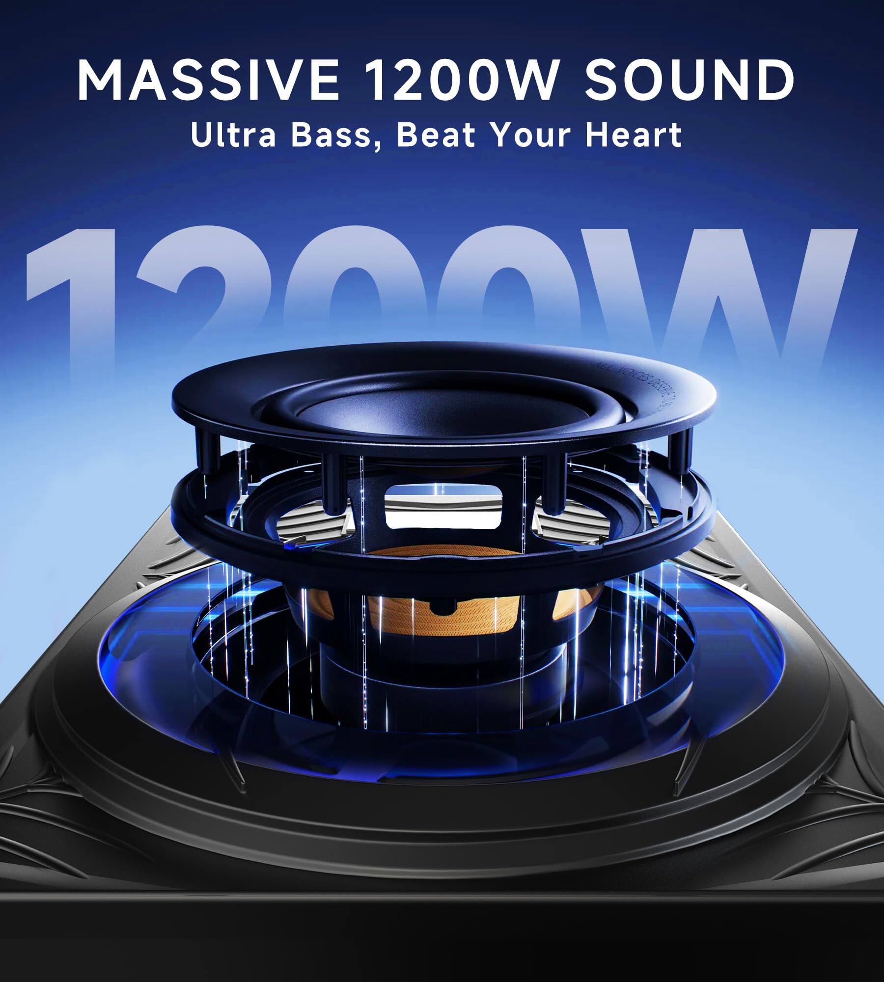 MASSIVE 1200W SOUND  
Ultra Bass, Beat Your Heart