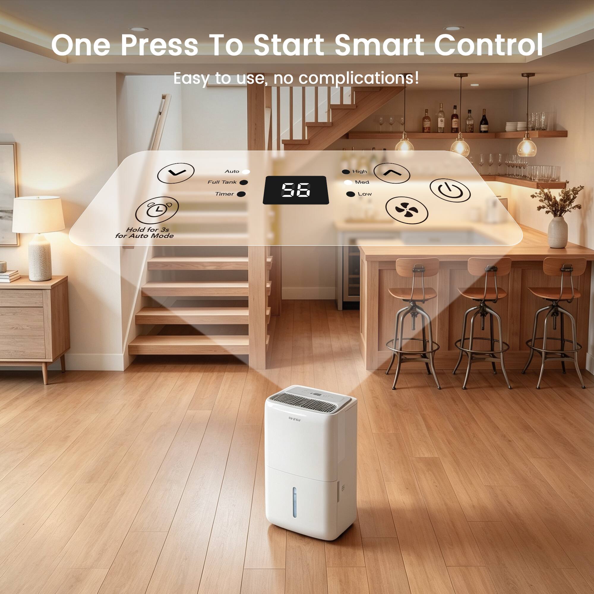 One Press To Start Smart Control  
Easy to use, no complications!  
Auto Full Tank Timer  
Hold for 3s for Auto Mode
