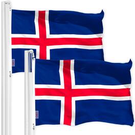 G128 - Icelandic Flag 3x5 ft 2-Pack - 150D Printed Polyester - Assorted Colors