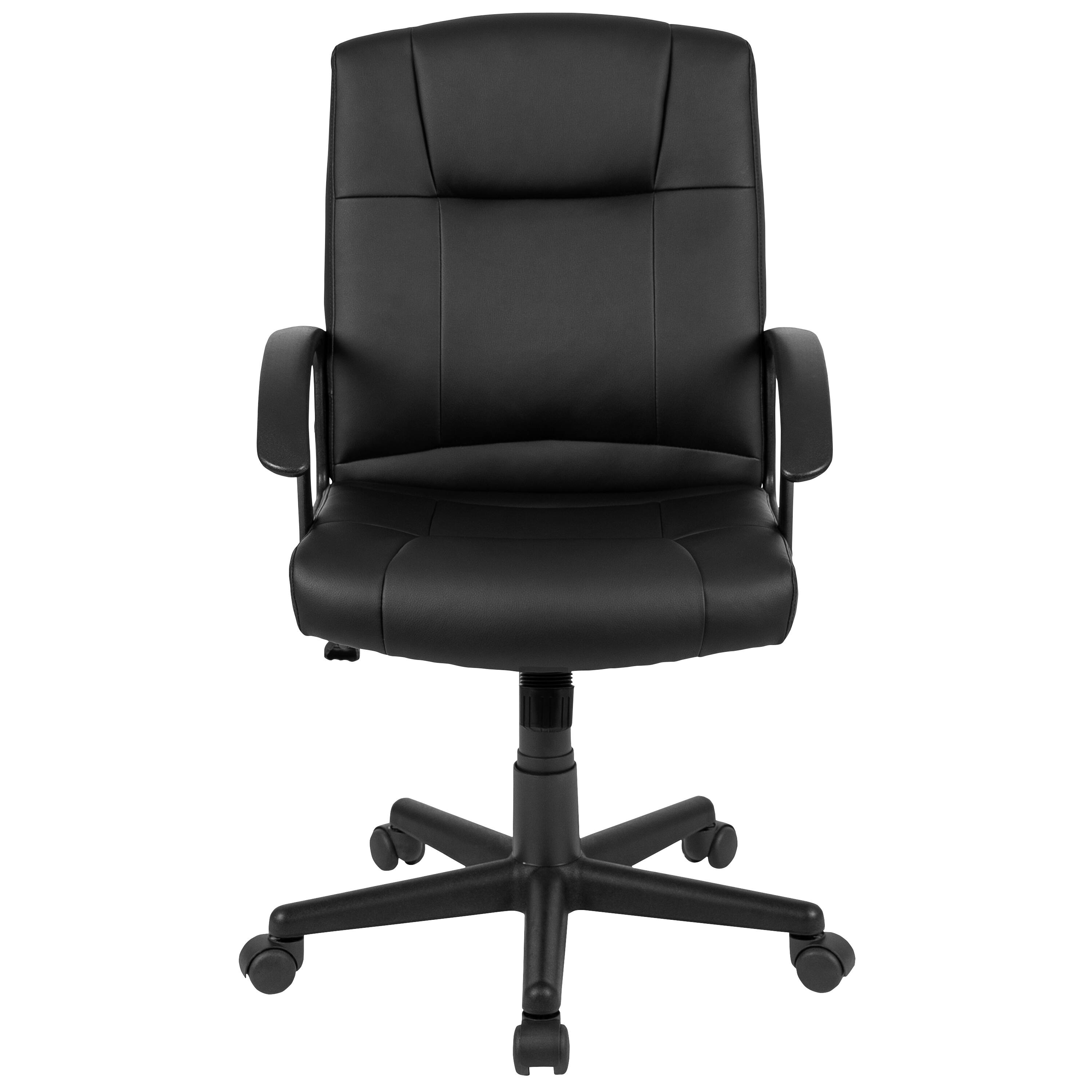 Alt View 7. Emma + Oliver - Fundamentals Mid-Back Padded Task Office Chair with Arms - Black.