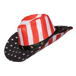Underwraps - American Flag Cowboy Hat Adult Costume Accessory - Red