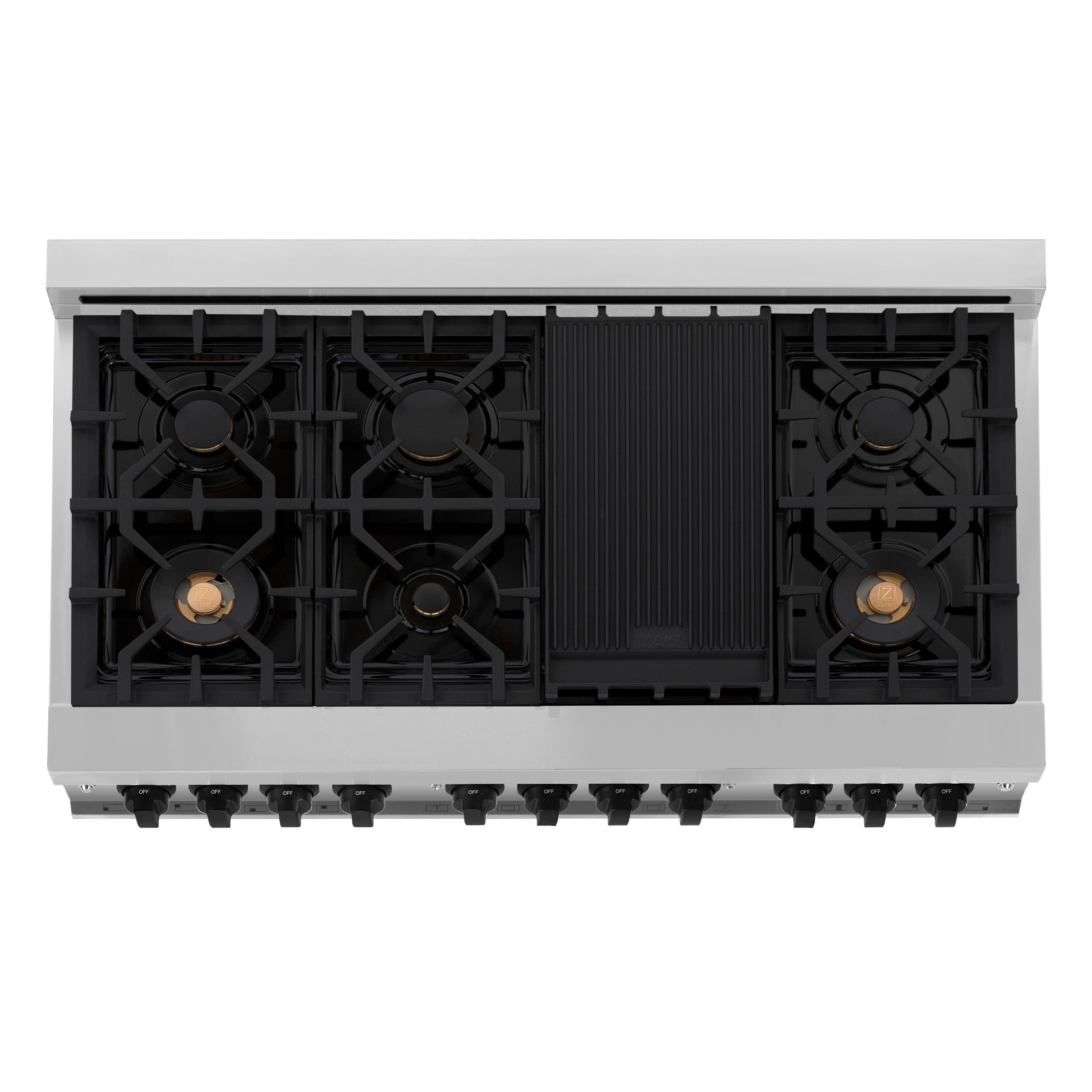 ZLINE Autograph 48" Legacy Dual Fuel Range w/ 7 Burners & Matte Black