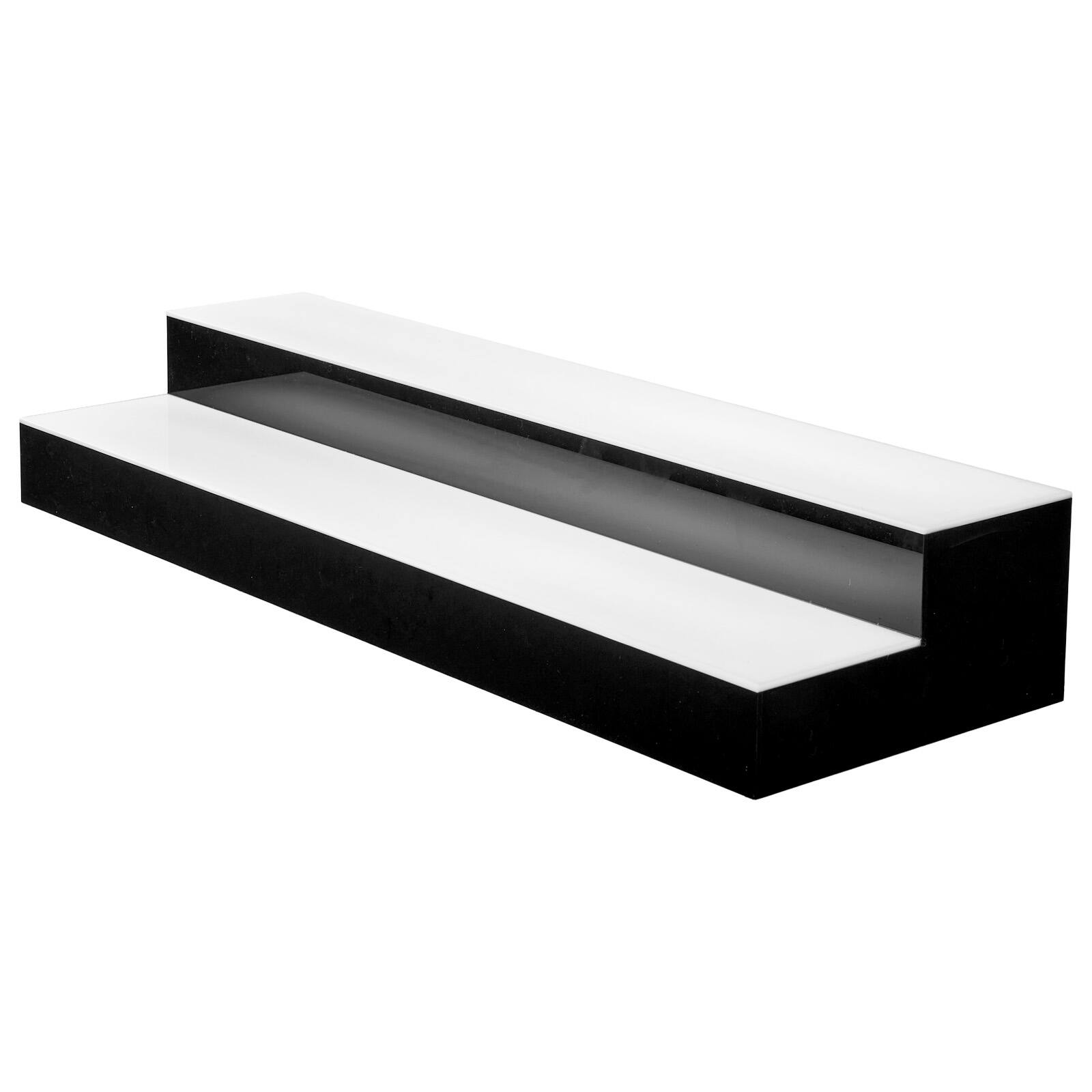 Alt View 5. VEVOR - LED Lighted Liquor Bottle Display, 2 Tiers 24 inches, Supports USB, Acrylic Illuminated Home Bar Shelf Display - Black + White.