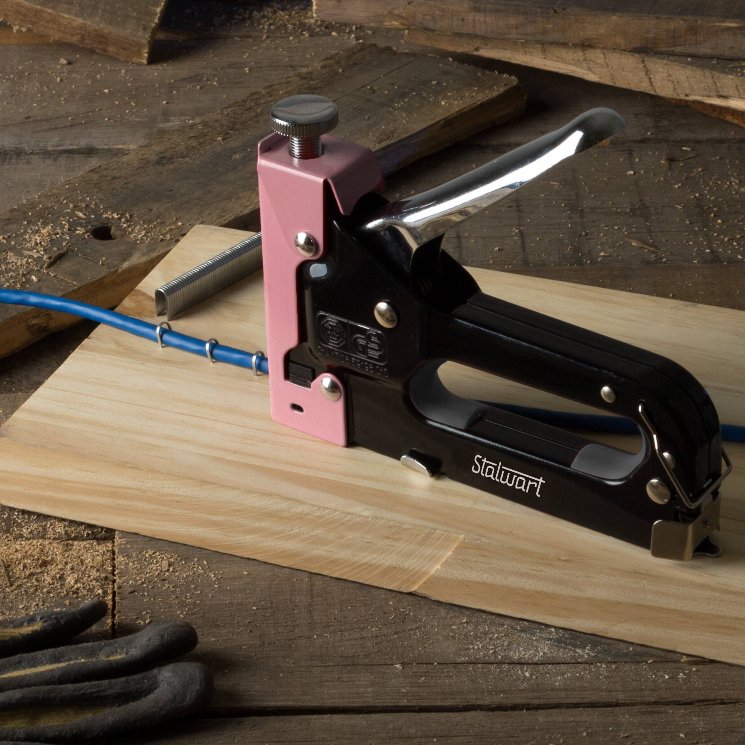 Alt View 3. Stalwart - Light Duty Staple Gun Fabric Stapler Gun for Crafts, Cardboard, Boards or Classroom with 600 Standard 4-14mm Staples.