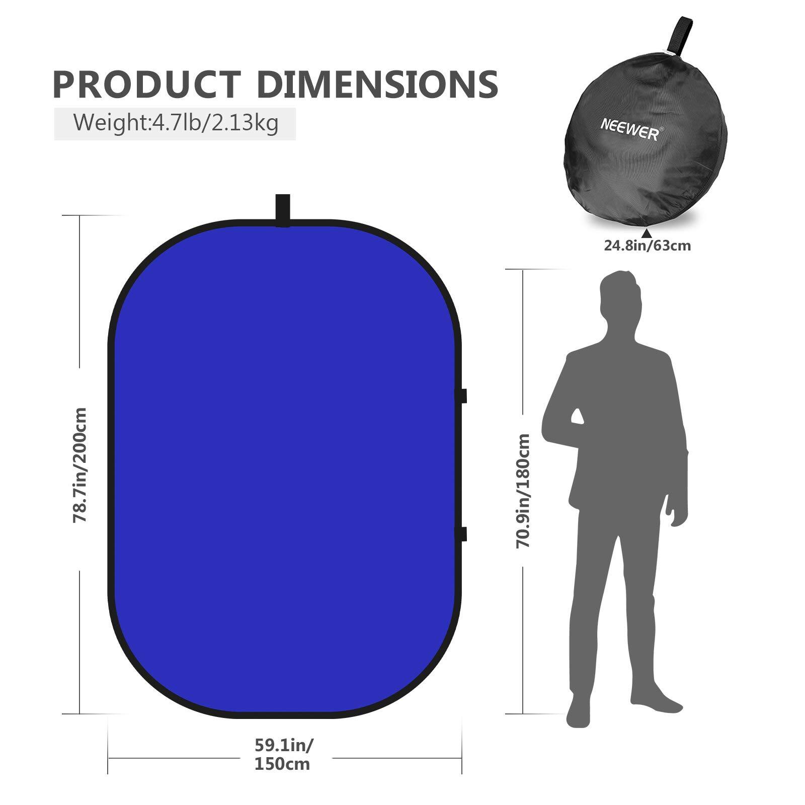 PRODUCT DIMENSIONS  
Weight: 4.7lb/2.13kg  
NEEWER  
24.8in/63cm  
78.7in/200cm  
70.9in/180cm  
59.1in/150cm