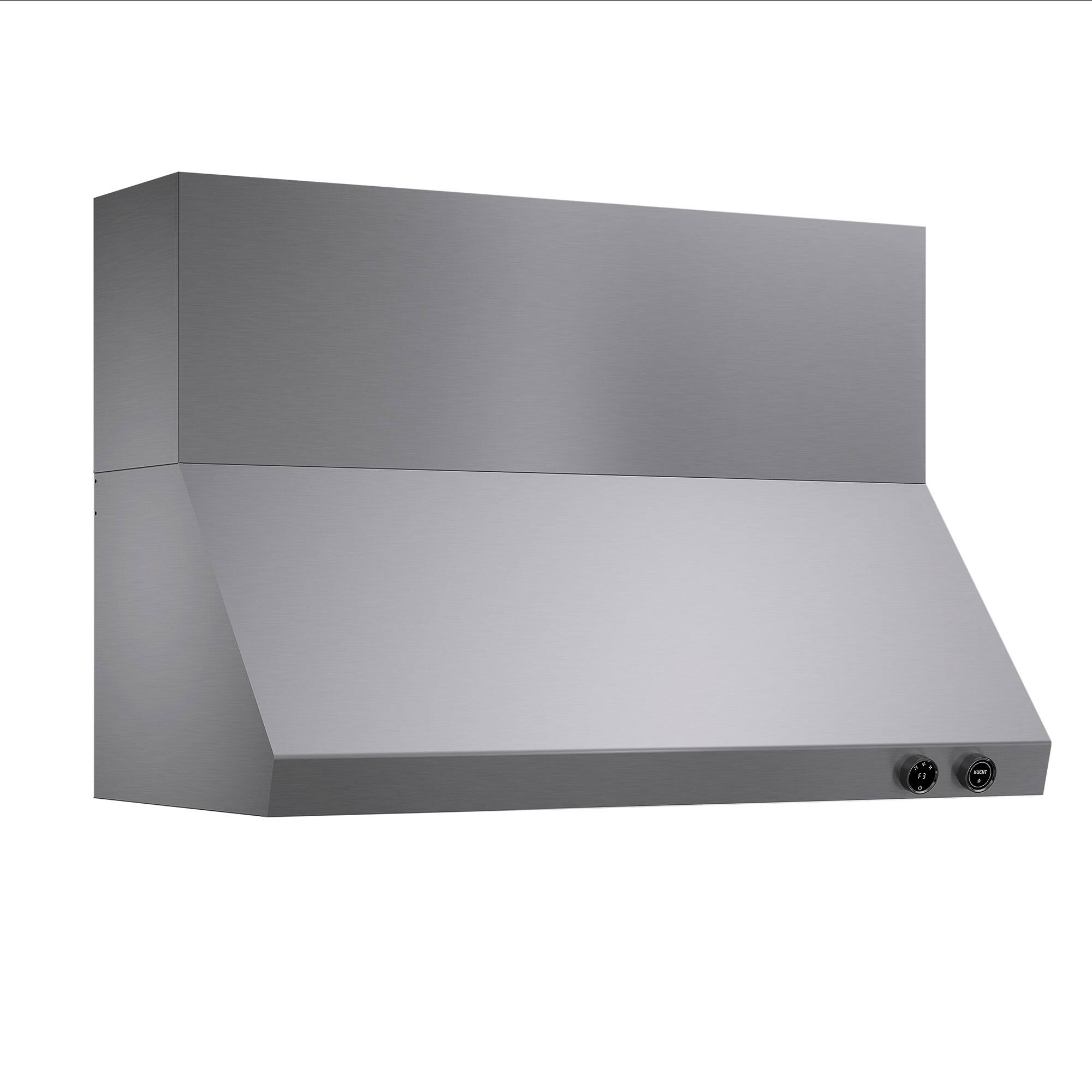 Alt View 8. Kucht - 48 in. 6.7 cu. ft. 8 Burners Dual Fuel Range for Natural Gas in Stainless Steel + Wall Mount Range Hood - Stainless Steel.