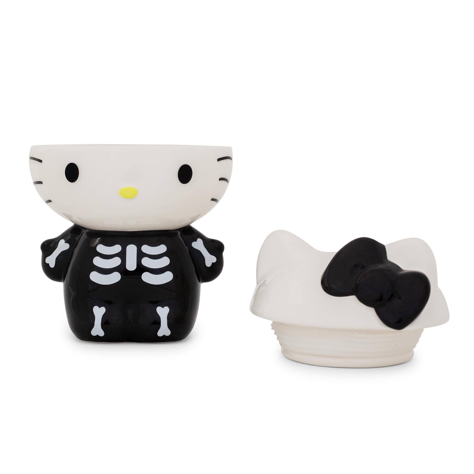 Alt View 2. Silver Buffalo - Sanrio Hello Kitty Skeleton 6-Inch Ceramic Snack Jar.