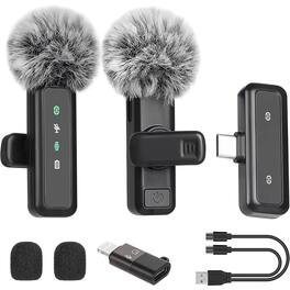 MOSZAR LLC - Mic2 Lavalier Microphone – Mini Clip-On, Noise-Reduction, Black, iPhone & Android