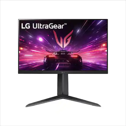 Front. LG - LG 24GS65F-B 24-inch Ultragear Full HD (1920 x 1080) IPS Gaming Monitor, 180Hz, 1ms, NVIDIA G-Sync Compatible, AMD FreeS - Black.