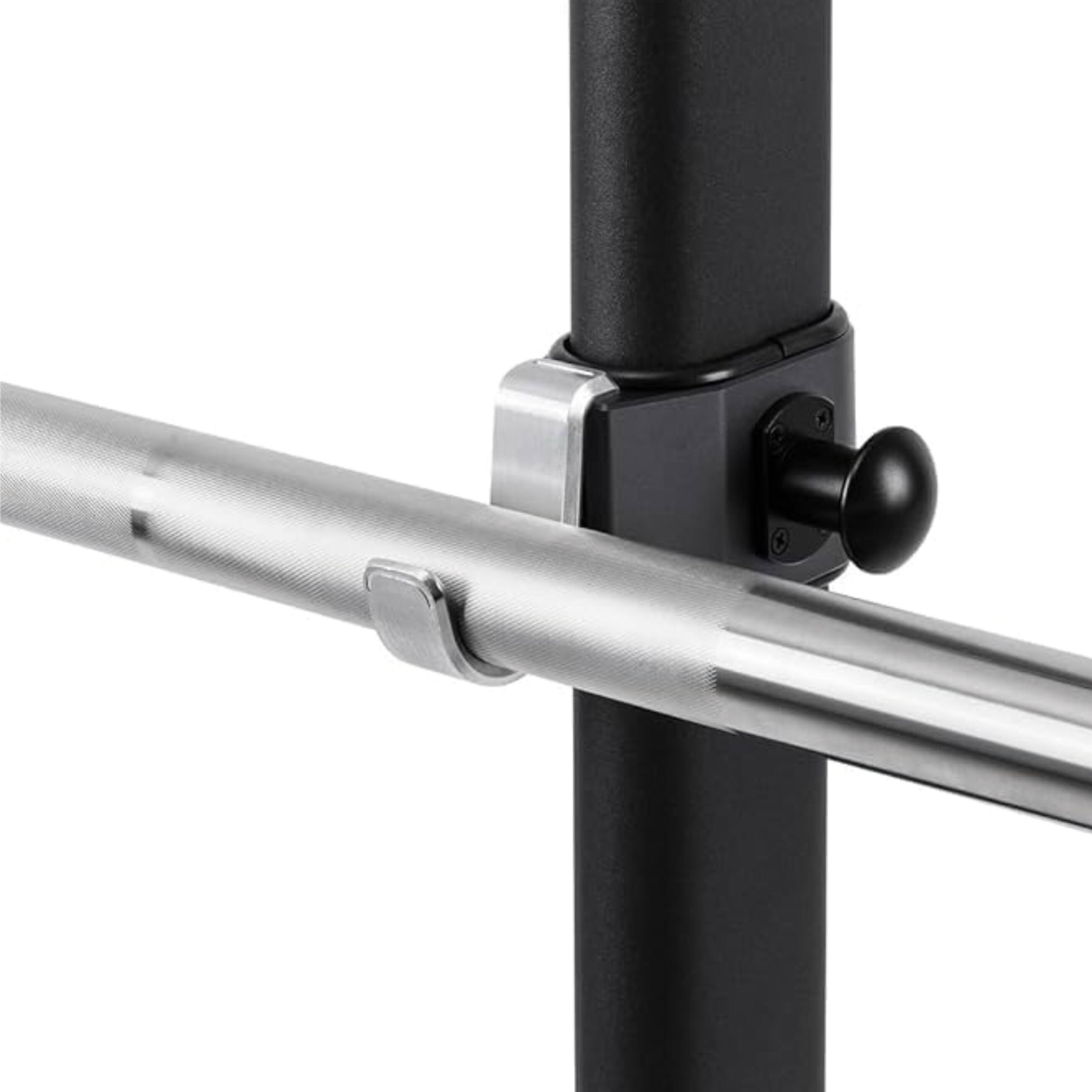 Angle. Speediance - Adjustable Barbell Hooks - Silver.