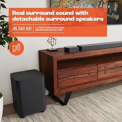 JBL Bar 800 5.1.2 Channel soundbar with Detachable Surround JBL Bar 800 5.1.2 Channel soundbar with Detachable Surround