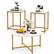 Alt View 17. Costway - 3 PCS Coffee Table Set Round Coffee Table and 2PCS Square End Tables Metal Frame White - White and Gold.