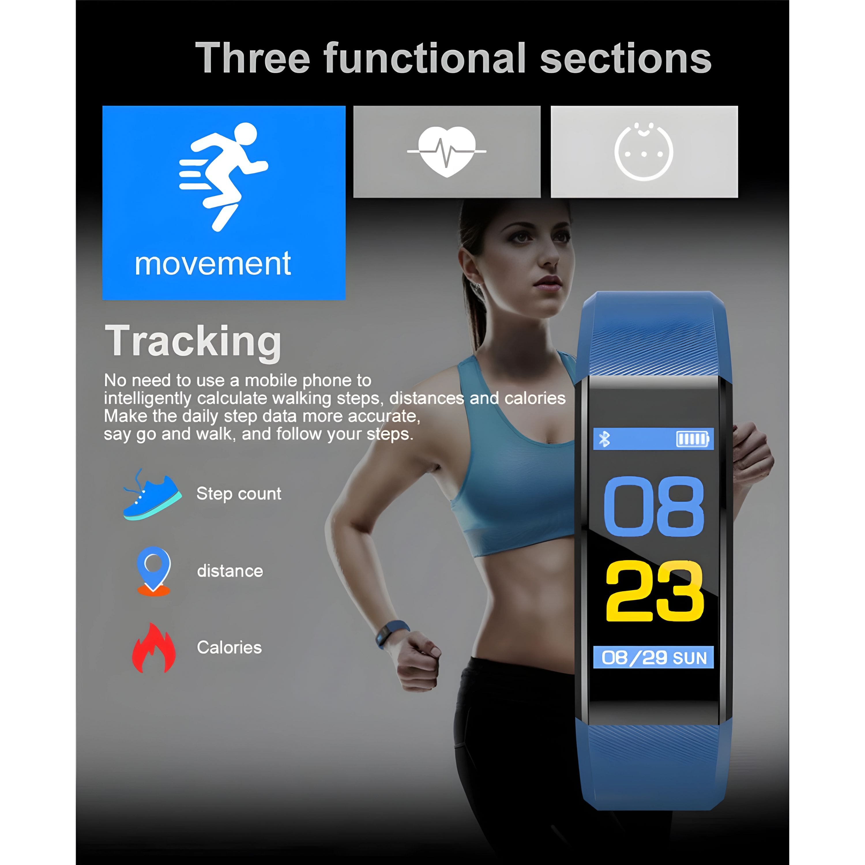 Three functional sections
movement
Tracking
No need to use a mobile phone to intelligently calculate walking steps, distances and calories. Make the daily step data more accurate, say go and walk, and follow your steps.
Step count
distance
Calories
08
23
08/29 SUN