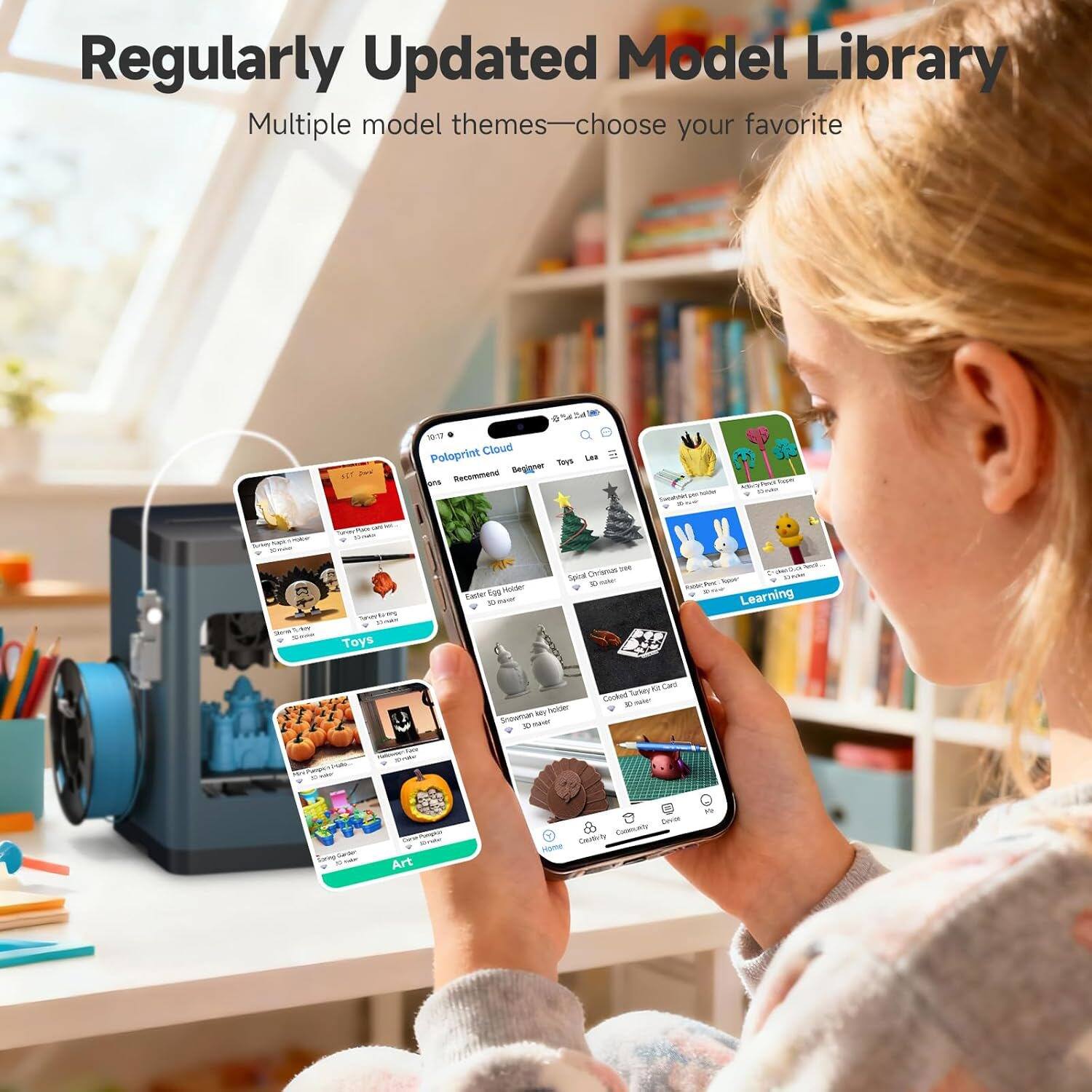 Regularly Updated Model Library  
Multiple model themes—choose your favorite  

- Toys
- Learning
- Art