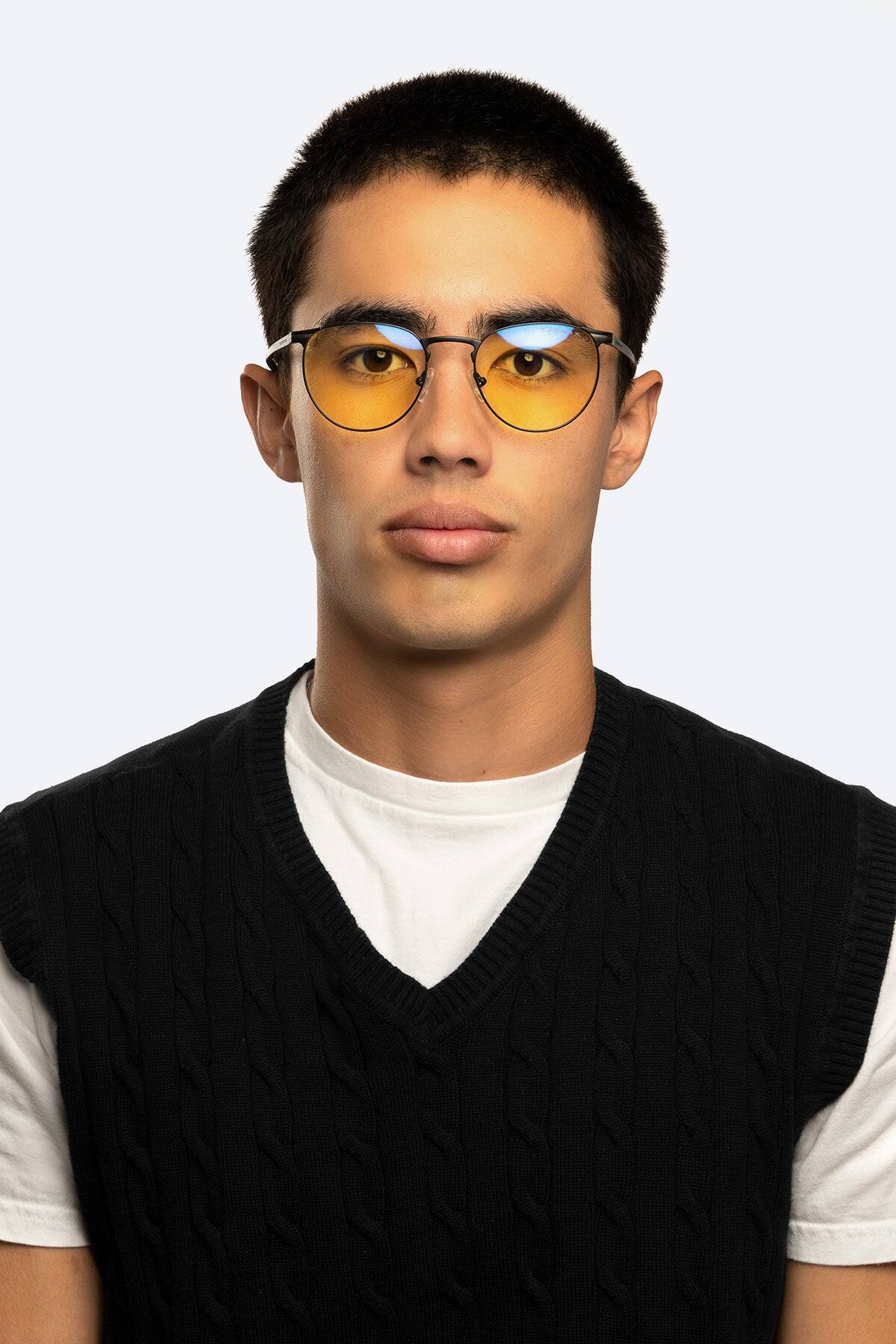 Alt View 1. GUNNAR - GUNNAR Computer Glasses  -  Mateo, Onyx, Amber Lens - Blue Light Blocking, Relieve Dry Eye, Anti Glare - Onyx.