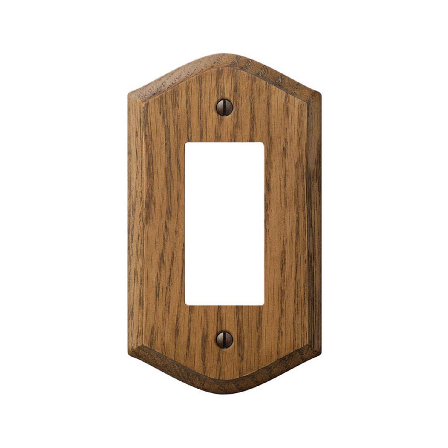 Angle. AMERELLE - Amerelle Country Brown 1 gang Wood Decorator Wall Plate 1 pk - Brown.