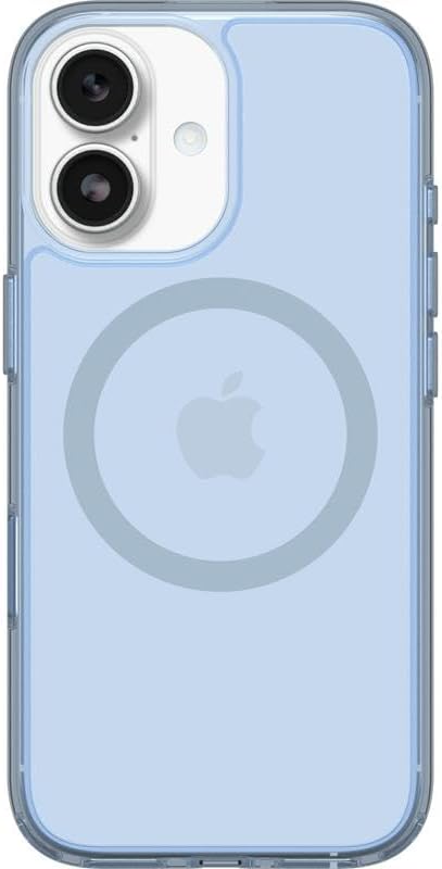 Left. OtterBox - OtterBox iPhone 17 (Only) Bundle: Symmetry Clear Series+ Case & Screen Protector - Snaps to MagSafe - Ultra-Sleek - Blue Bliss (Clear/Blue).