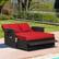 Alt View 3. Costway - Patio Rattan Loveseat Set Daybed Lounge Storage Ottoman Side Tables Adjust - Red.
