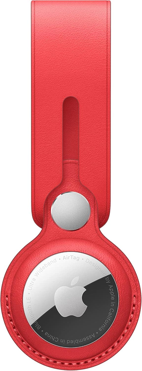 Apple - AirTag Leather Loop | Color: - Red