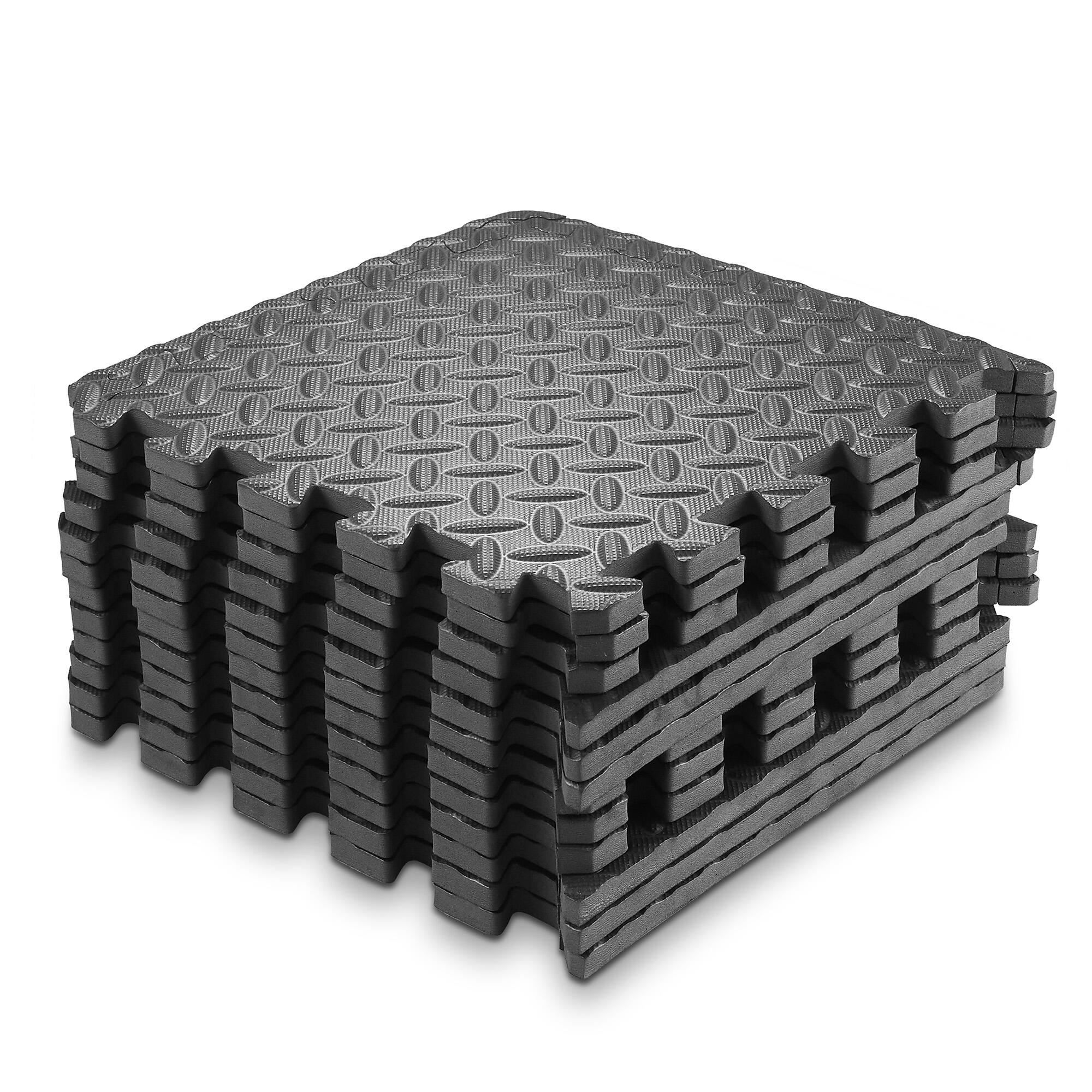 Alt View 1. Philosophy Gym - Exercise Flooring Mats - Foam Rubber Interlocking Puzzle Floor Tiles - Black.