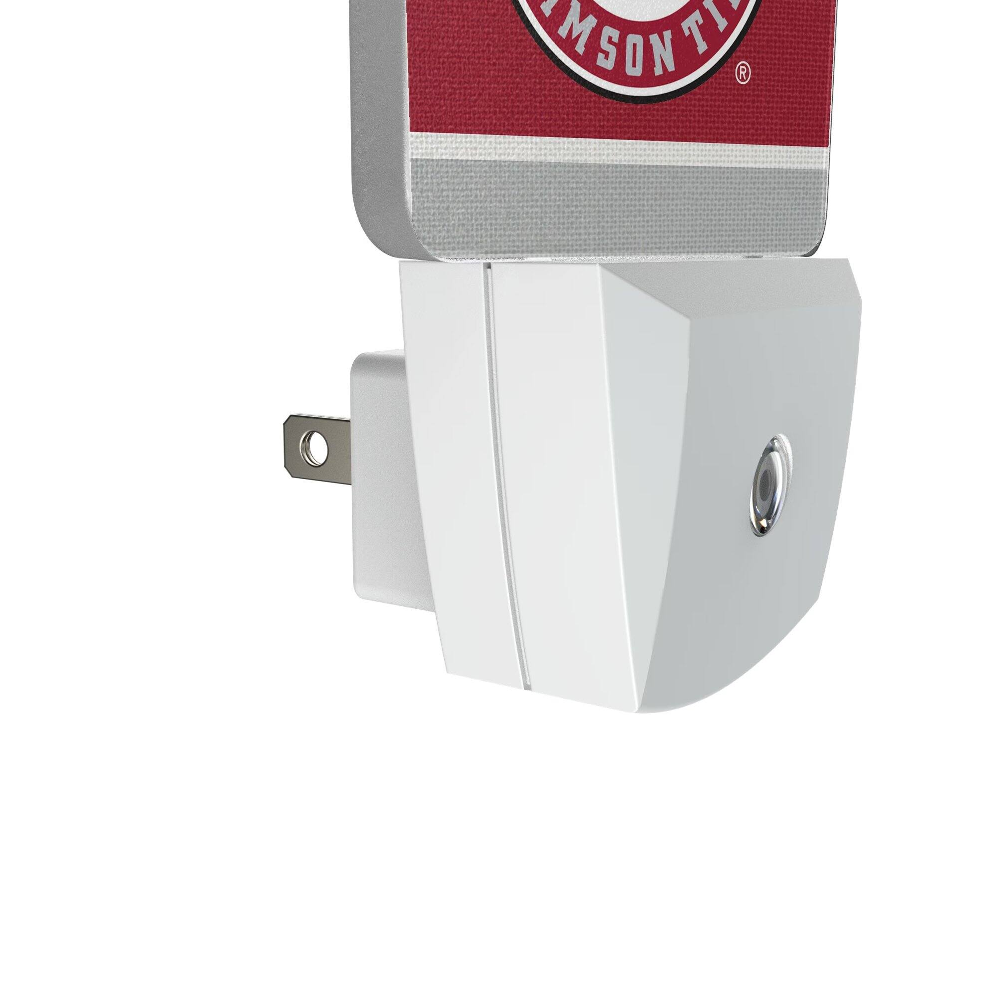 Alt View 2. Keyscaper - Alabama Crimson Tide Primary Logo Stripe Design Nightlight 2-Pack - Multicolor.
