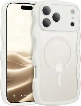 FINEAK - Full Camera Protection Magnetic for iPhone 17 Pro Max Case - Grey White