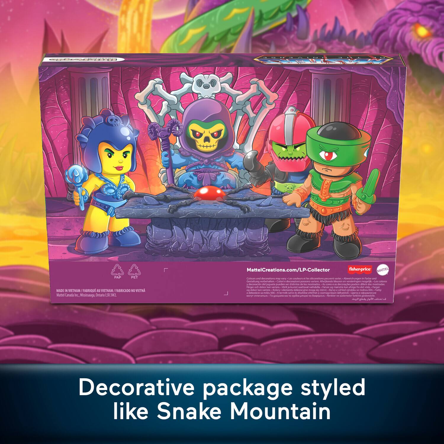 Decorative package styled like Snake Mountain