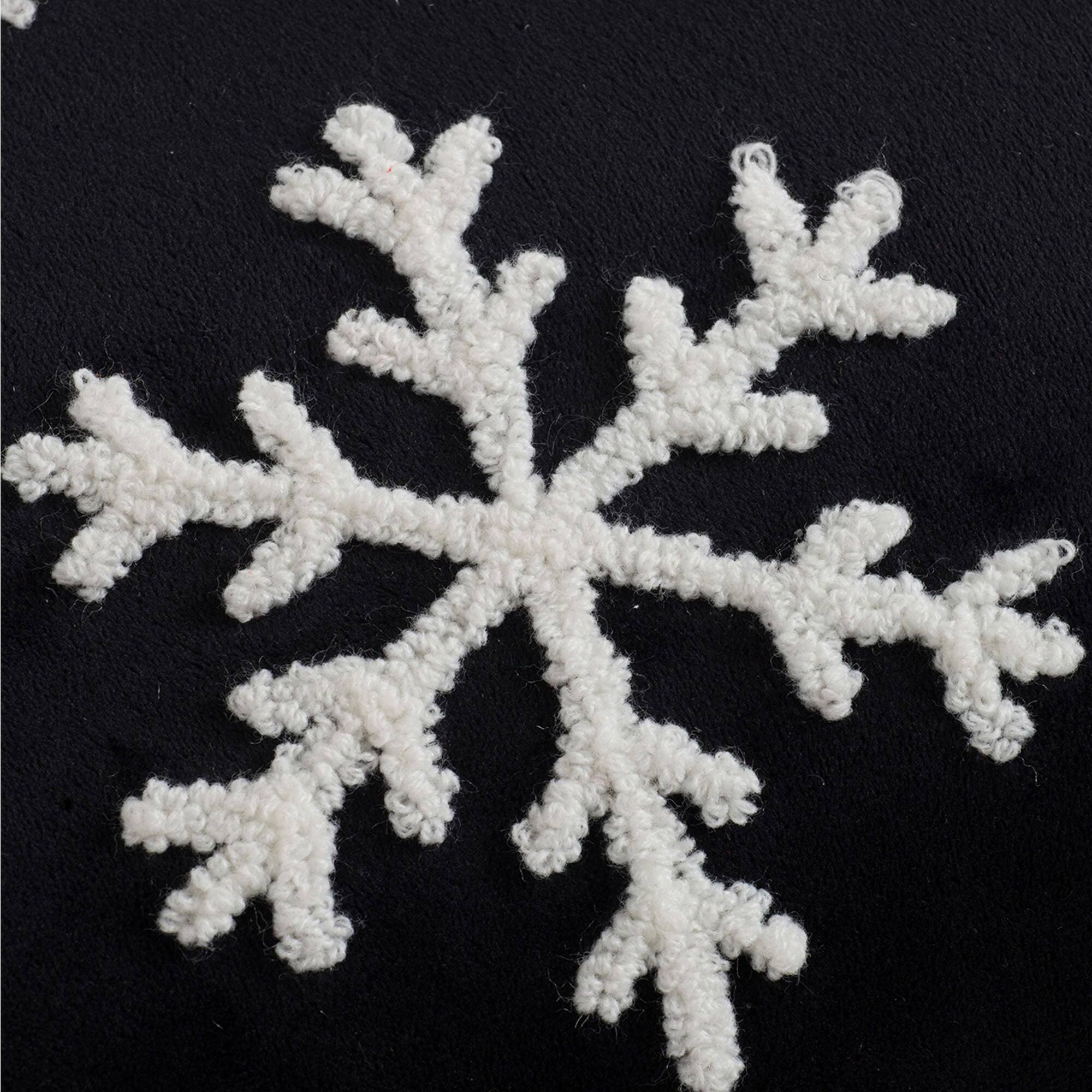 Alt View 3. Boyel Living - Set of 2 Black Velvet Holiday Pillows with Embroidered Joy and Snowflake Design - Black White.