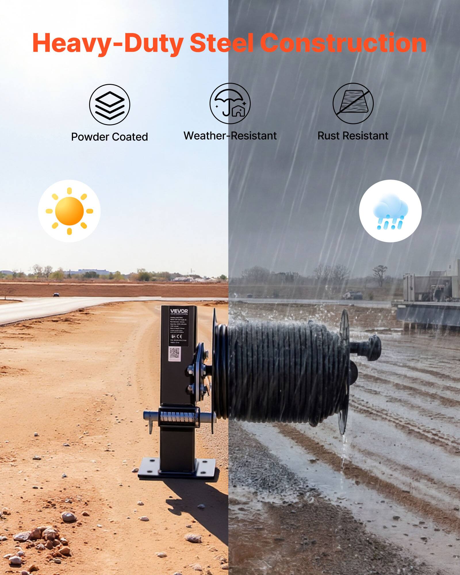 Heavy-Duty Steel Construction  
Powder Coated  
Weather-Resistant  
Rust Resistant  
VEVOR  
CE