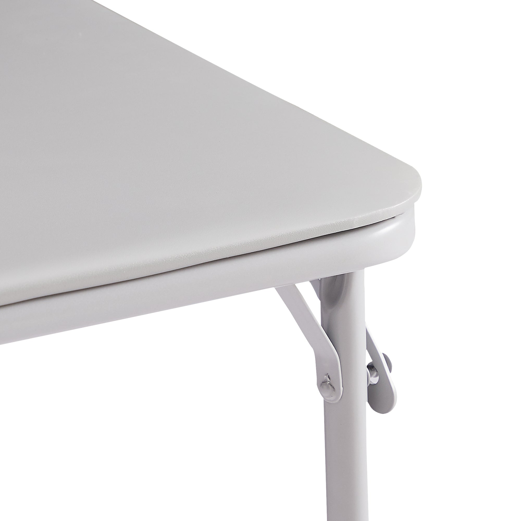 Angle. Vecelo - Folding Card Table - 140 lbs, Camping Table, Suitable for Poker, Games and Indoor and Outdoor, Portable Design - Grey.