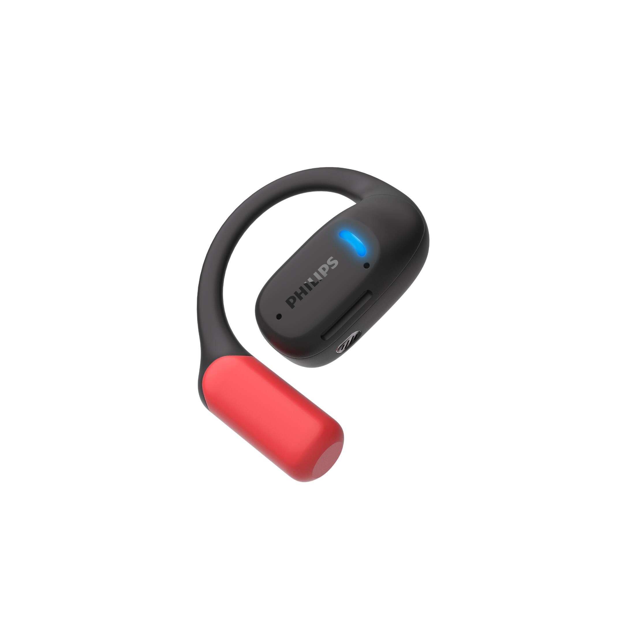 Alt View 4. Philips - A6709 True Wireless Open-Ear Air Conduction Sports Headphones with LED Safety Lights - Black.
