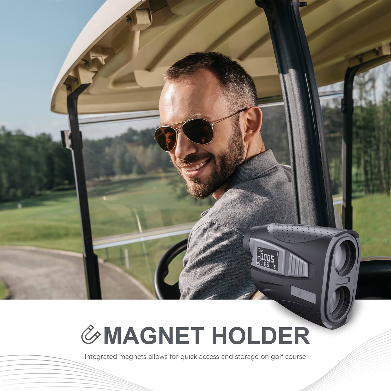 MAGNET HOLDER

Integrated magnets allow for quick access and storage on golf course