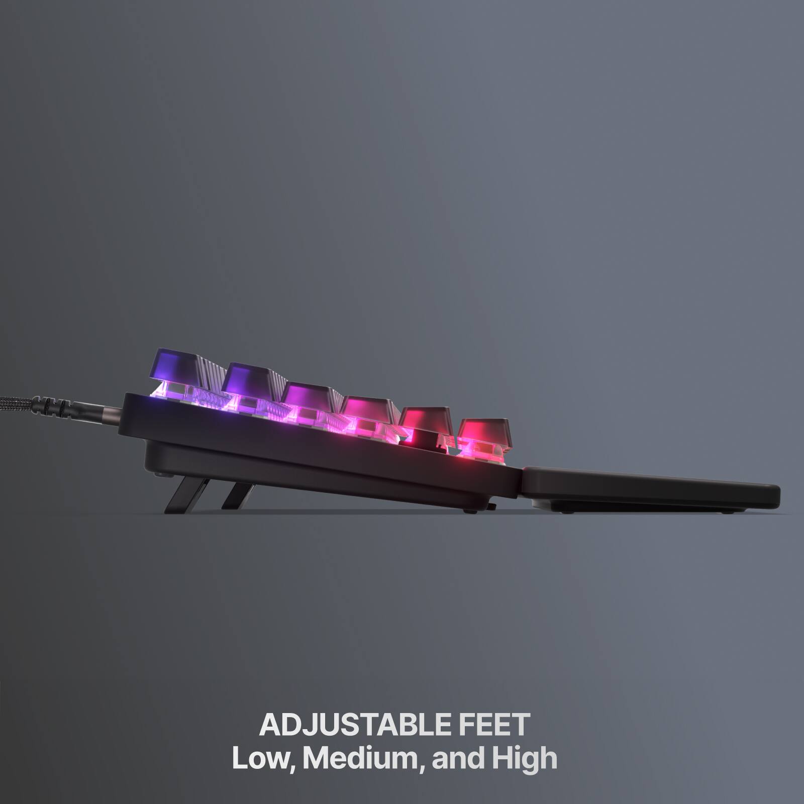 ADJUSTABLE FEET  
Low, Medium, and High