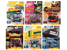 "Street Freaks" 2023 Set B of 6 Cars Release 2 1/64 Diecast Model Cars by Johnny Lightning - Multicolor