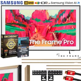 Samsung - 65" The Frame Pro Neo QLED 4K TV (2025) QN65LS03FWFXZA w/ Teak Bezel + CPS 26 Months Extended Protection Warranty Bundle
