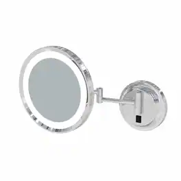 Aptations - 9.63" LED Round Wall Mirror - 5X Magnification - Chrome