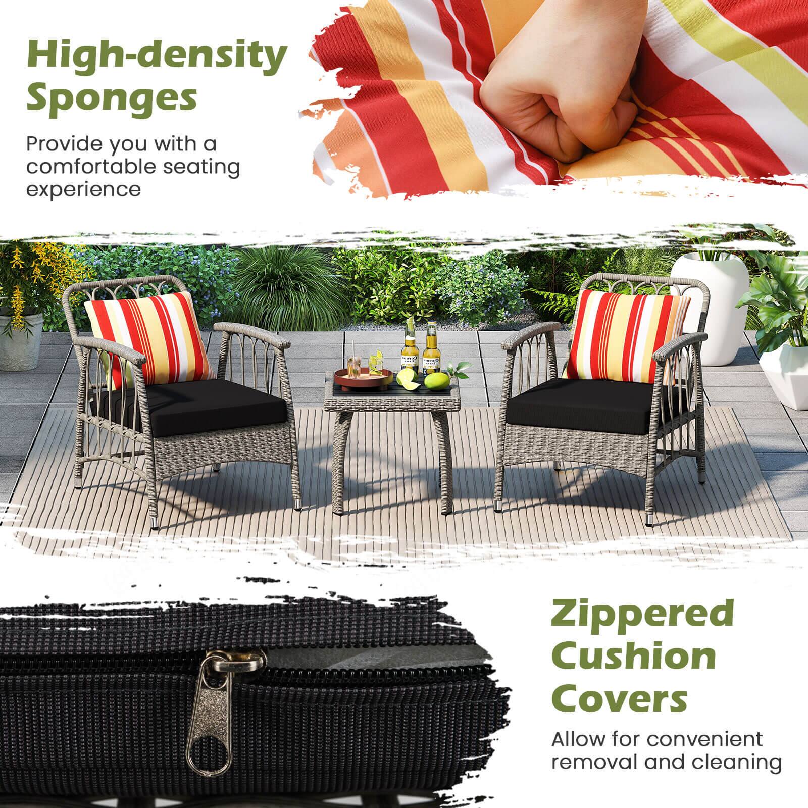 High-density Sponges Provide you with a comfortable seating experience

Zippered Cushion Covers Allow for convenient removal and cleaning