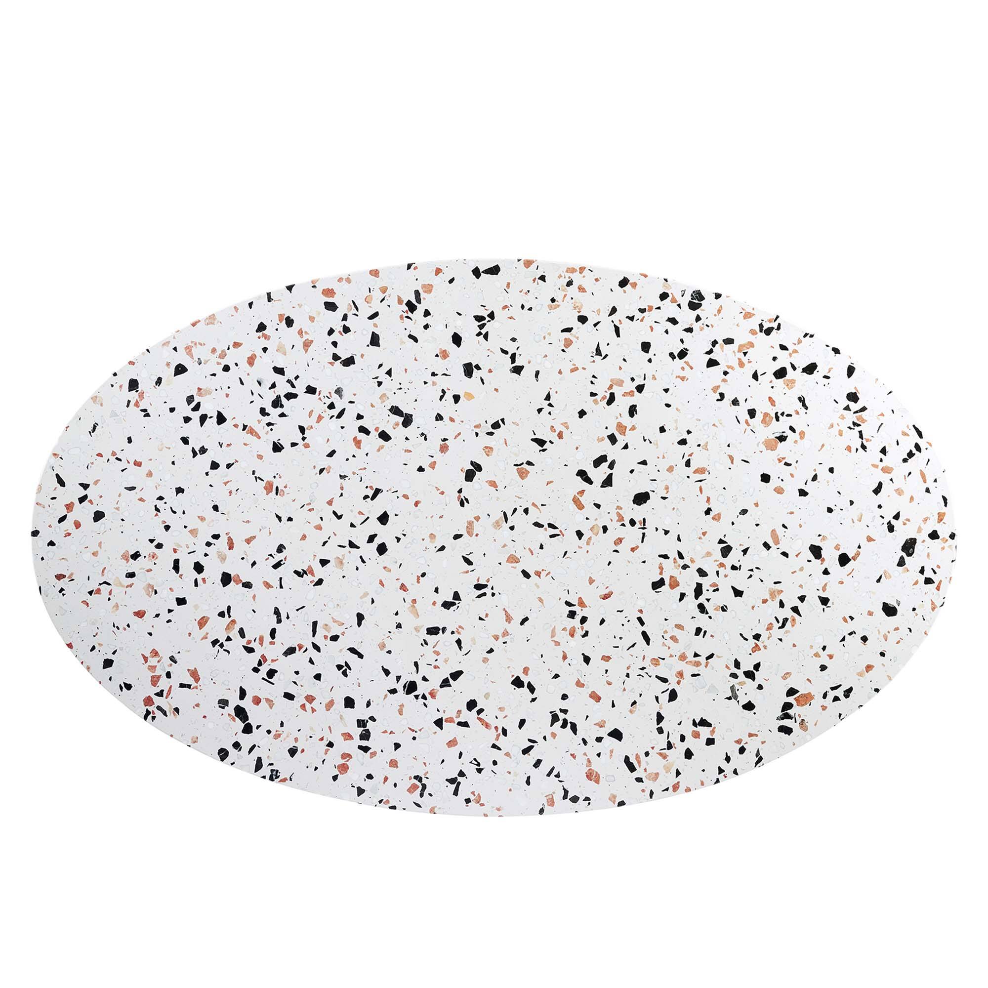 Back. Modway - Lippa 60" Oval Terrazzo Dining Table by Modway - Gold White.