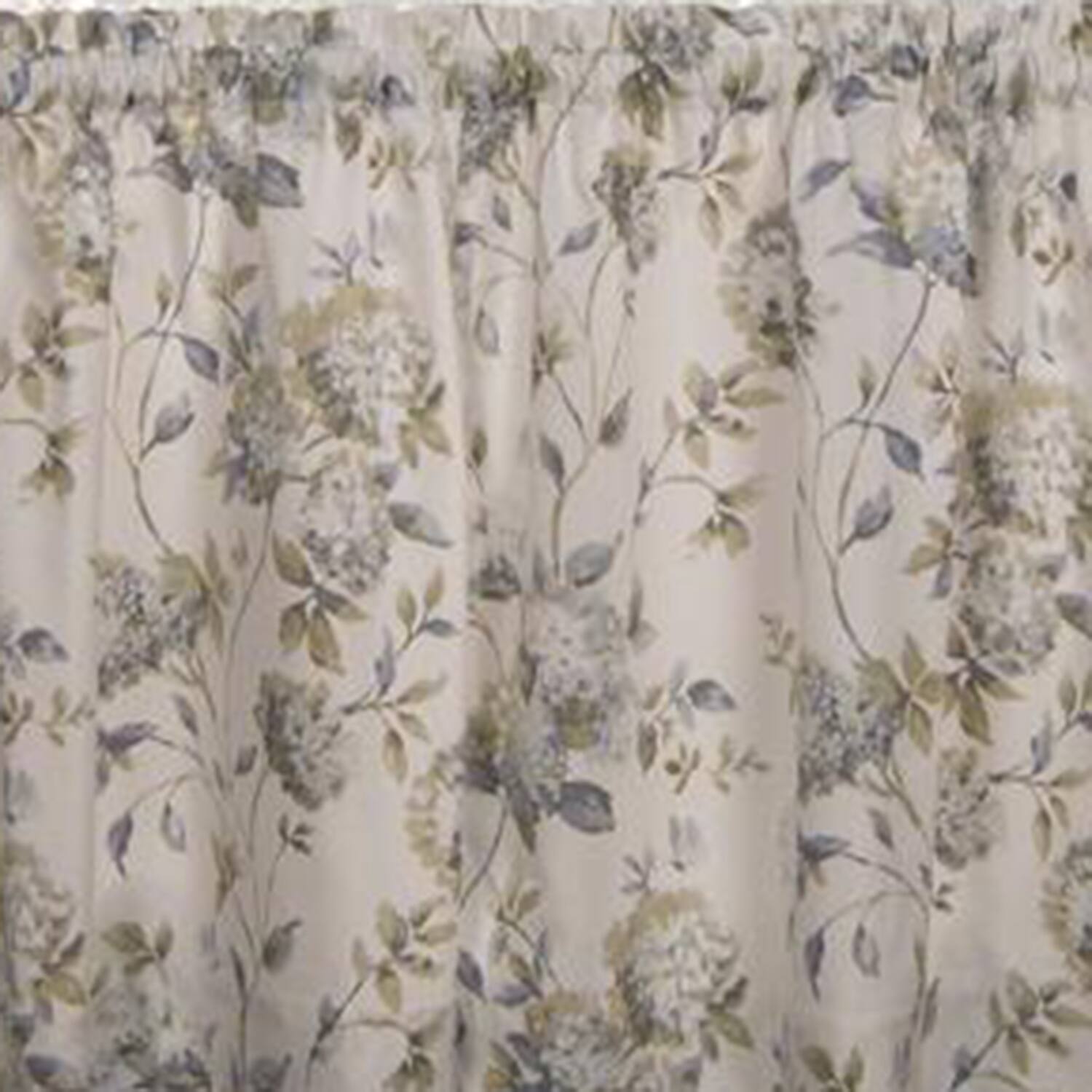 Left. Ellis Curtain - Ellis Curtain Abigail Design Printed Room Darkening Window Rod Pocket Pair Set With 2 Tiers 2-Piece 56x24" Porcelain - Porcelain.